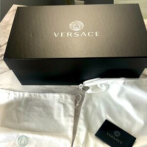 Versace shoe box and shoe covers , Versace card included.